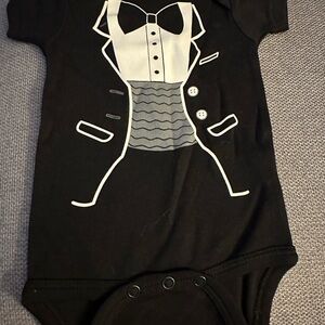 Sara Kety Black Tuxedo Bodysuit